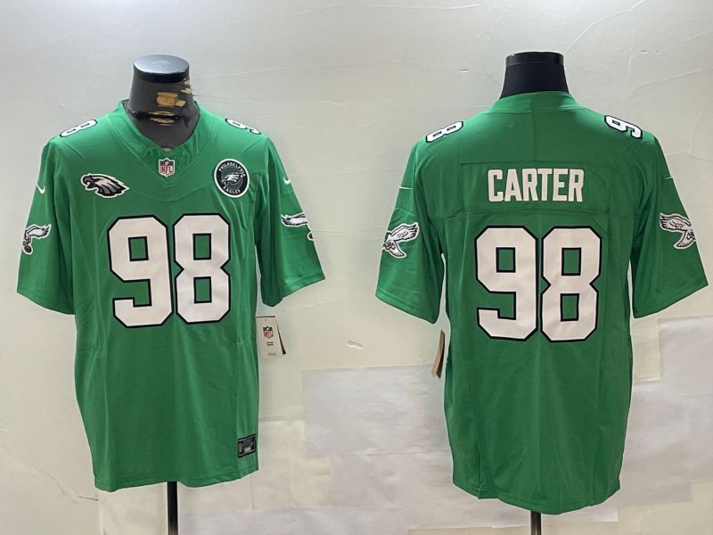 Men Philadelphia Eagles #98 Carter Green Throwback 2024 Nike Vapor Limited NFL Jersey style 3->philadelphia eagles->NFL Jersey